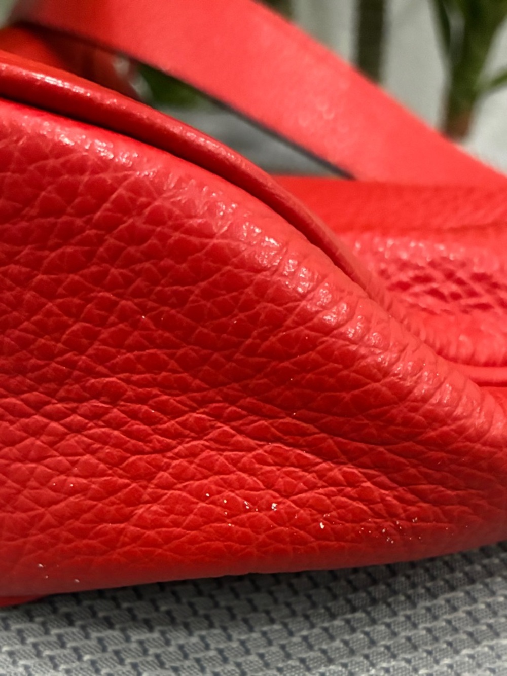 Coach Pebbled Leather Red Hobo Bag with Detachable Strap - Picture 12 of 14